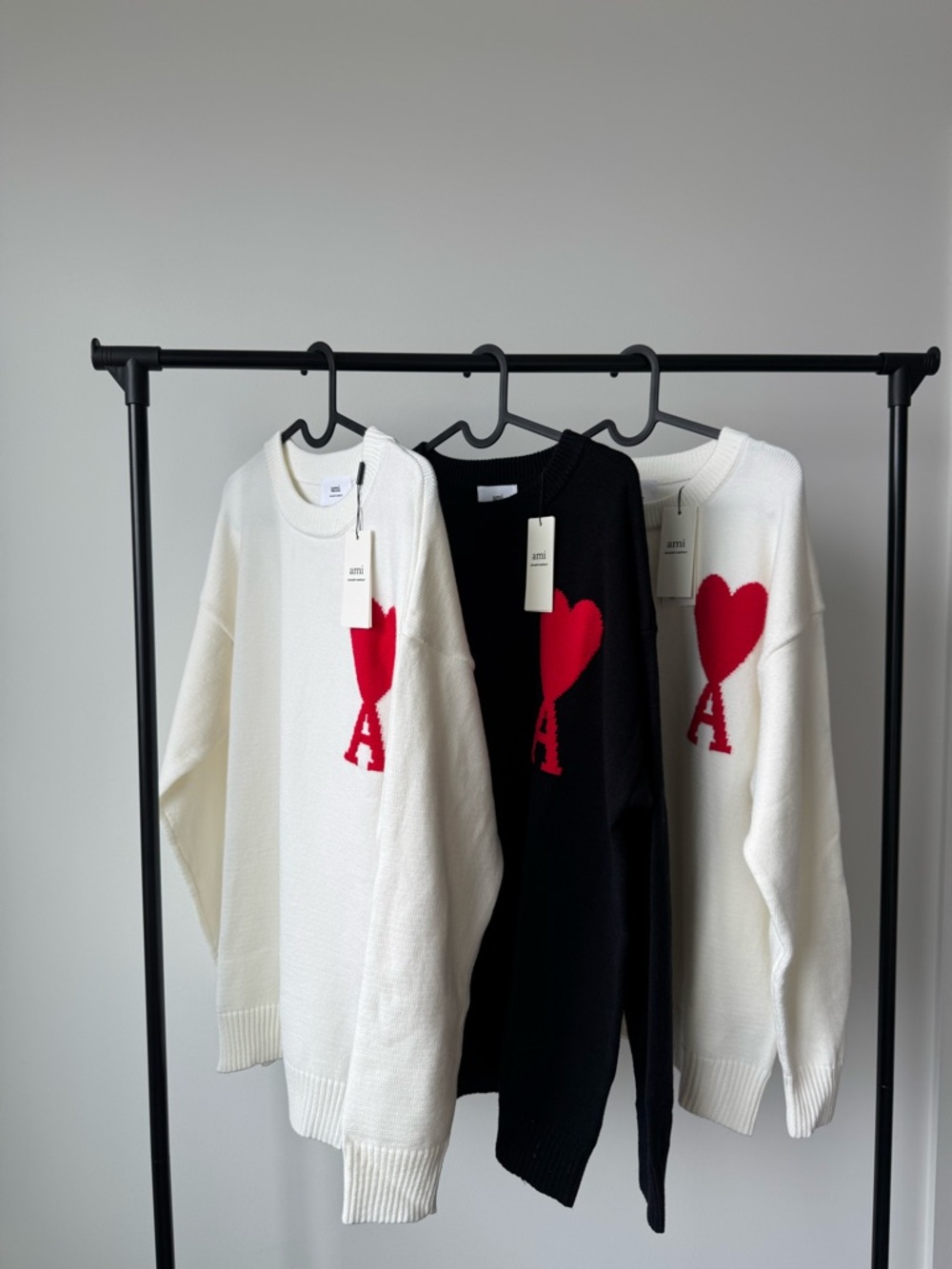 Ami Sweater Black &  White Unisex New M-L